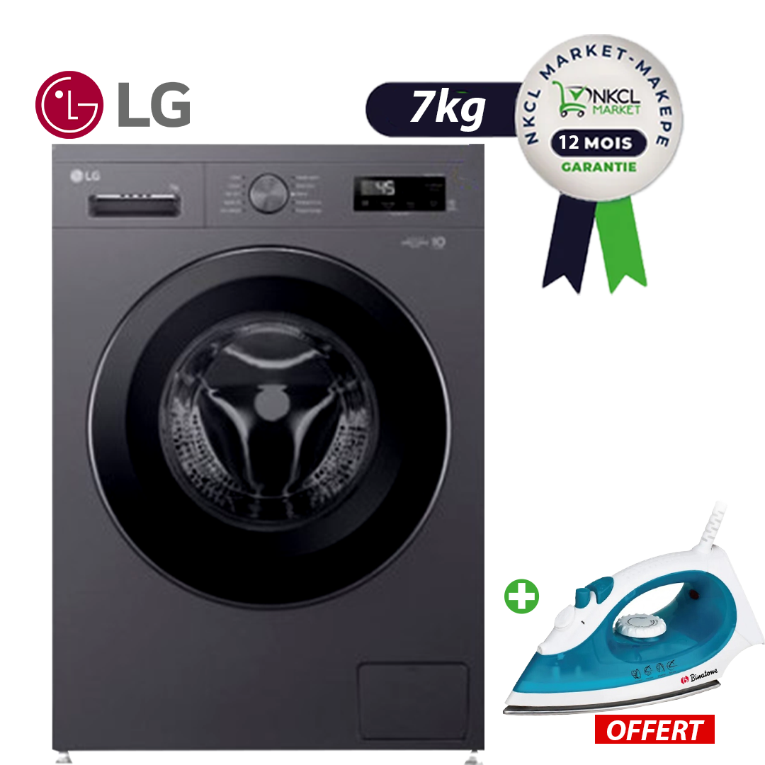 pack-machine-à-laver-automatique-lg--7kg-+-fer-a-repasser-06-mois-de-garantie