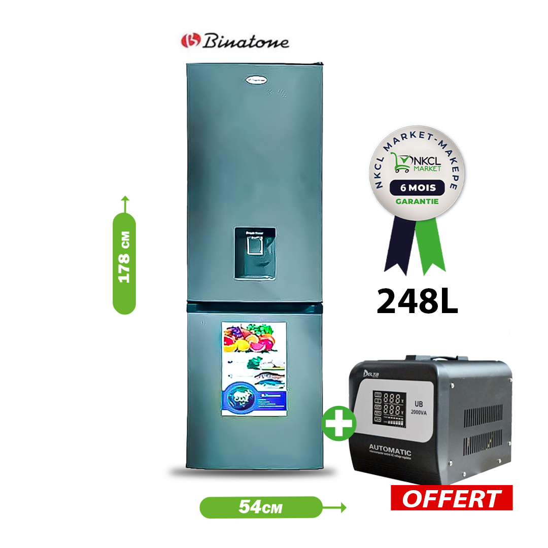 pack-réfrigérateur-combiné-binatone-248-litres--+-un-régulateur-de-tension-offert-06-mois-de-garantie