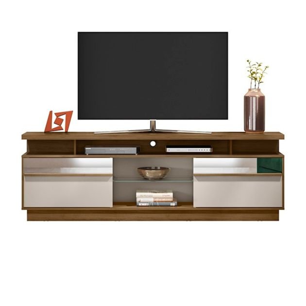 meuble-tv---recife---ln210323---pour-televiseur-jusqu'à-70-pouces---marron-et-blanc