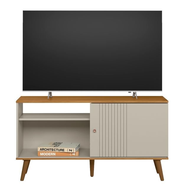 meuble-tv---jusqu'à-50-pouces-avec-porte-rainurée---mt-3056---nature-blanc-cassé