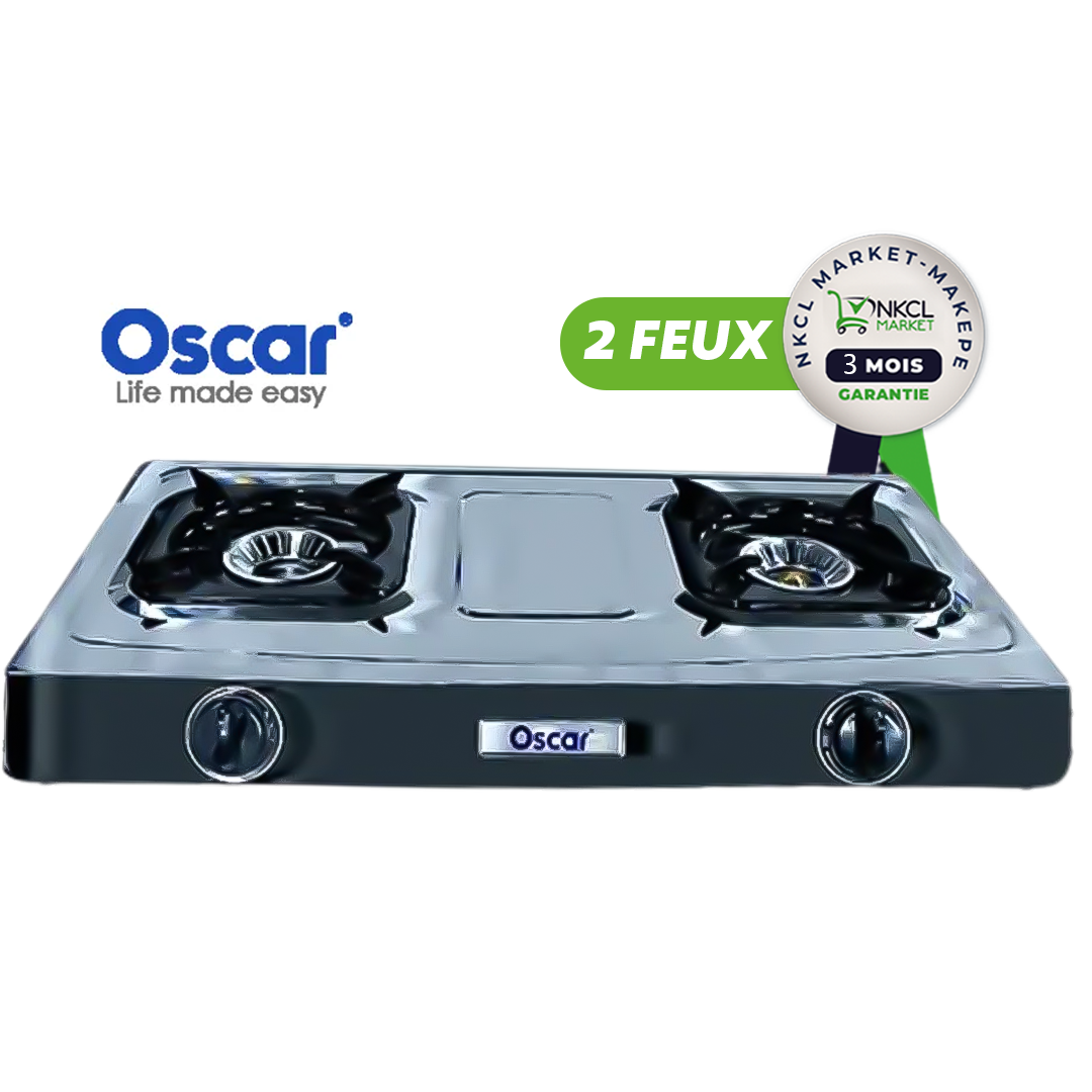 plaque-de-cuisson-à-gaz---oscar--osc-200---aluminium---2-feux---gris---garantie-06-mois