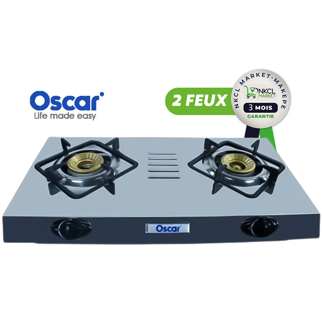 plaque-de-cuisson-automatique-à-gaz---oscar---osc-201---2-feux---blanc---garantie-06-mois