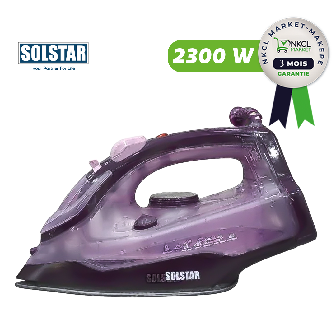 fer-a-repasser-à-vapeur---solstar---is-1118a-brv-ss---2300w---300-ml---violet---3-mois-de-garantie