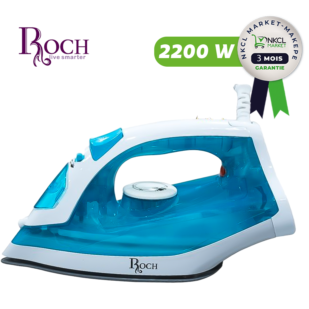 fer-à-repasser-à-vapeur---roch---rsi-1246-d---2200-w---bouton-pour-jet-d'eau-et-jet-de-vapeur---système-anti-goutte---garantie-3-mois