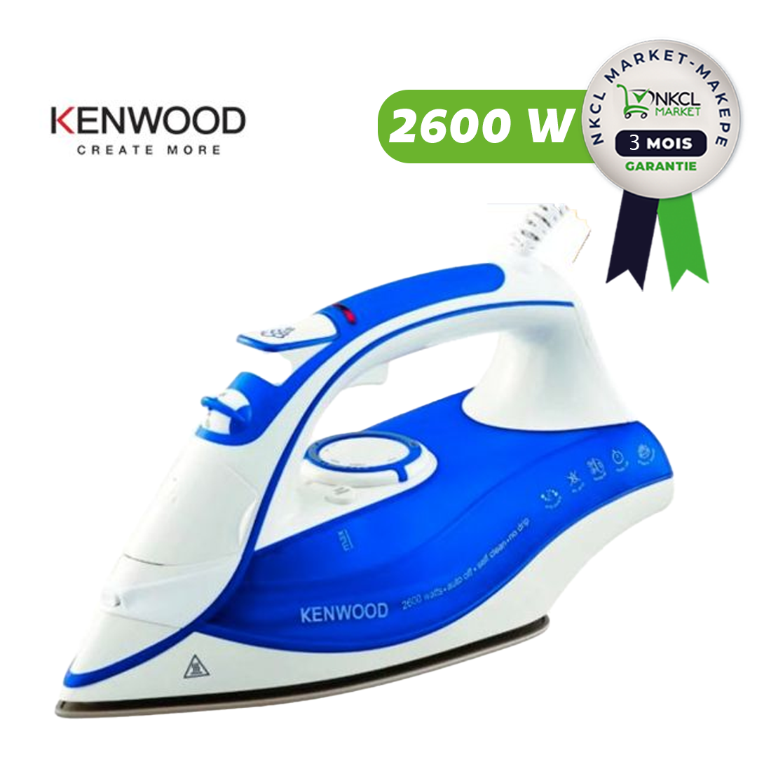 fer-à-repasser-à-vapeur-avec-semelle-céramique---2600-watts---kenwood---isp600bl---350ml---bleu-blanc---3-mois-de-garantie