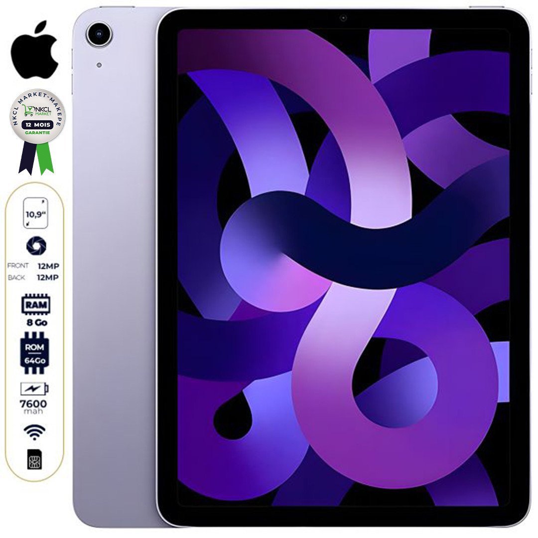 apple-ipad-air-2020-(5th-génération-)-wi-fi-+-cellular---10,9"---256-go/4-go-ram---12mp/7mp---7606-mah---ipados-14---12-mois-de-garantie-696f99c0bd6fc