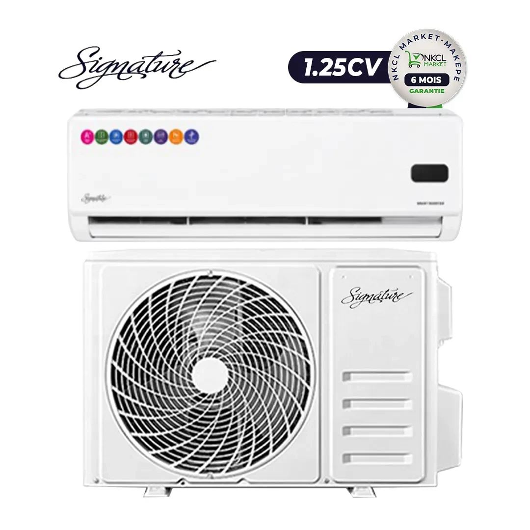 Climatiseur-Slipt SIGNATURE - 1.25 CV - SGMAC-BL-SMARTINV - 09K - 9000 BTU  - Avec option WIFI Intergré - Blanc - Garantie 06 mois
