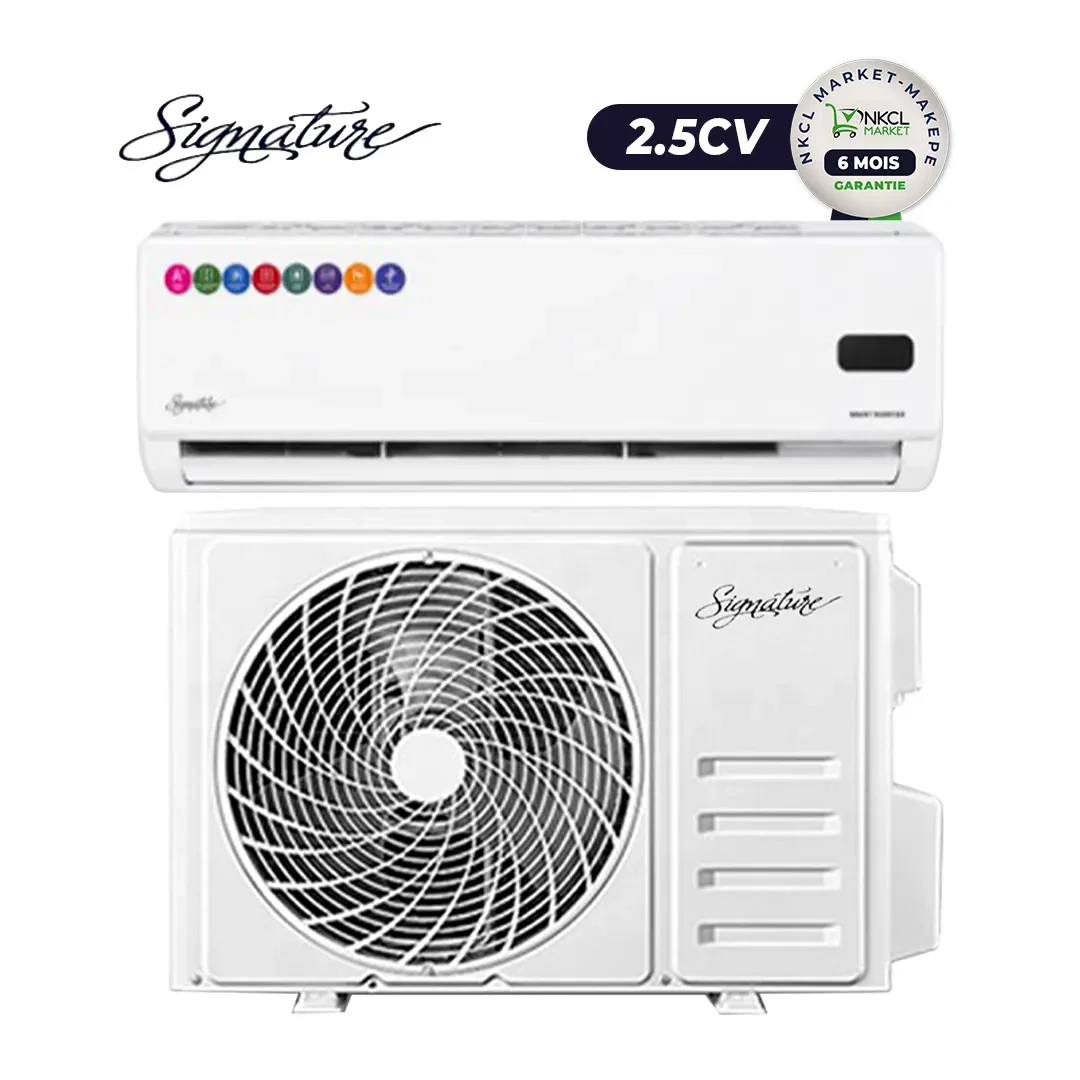 Climatiseur-Slipt SIGNATURE - 2.5 CV - SGMAC-BL-SMARTINV - 18K - 18000 BTU - Avec option WIFI Intergré - Blanc - Garantie 06 mois