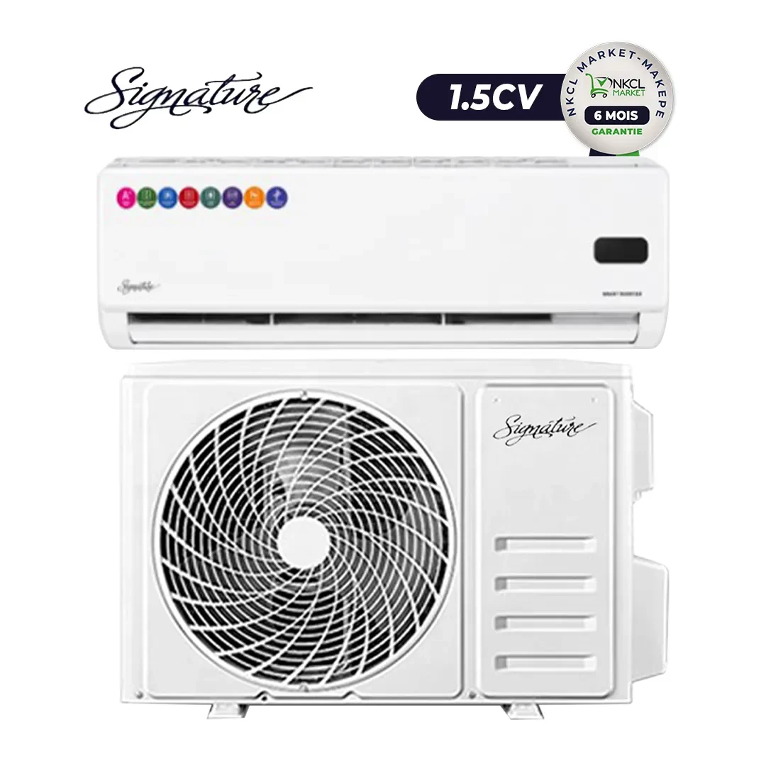 Climatiseur-Slipt SIGNATURE - 1.5 CV - SGMAC-BL-SMARTINV - 12K - 12000 BTU - R410 - Avec option WIFI Intergré- Blanc - Garantie 06 mois