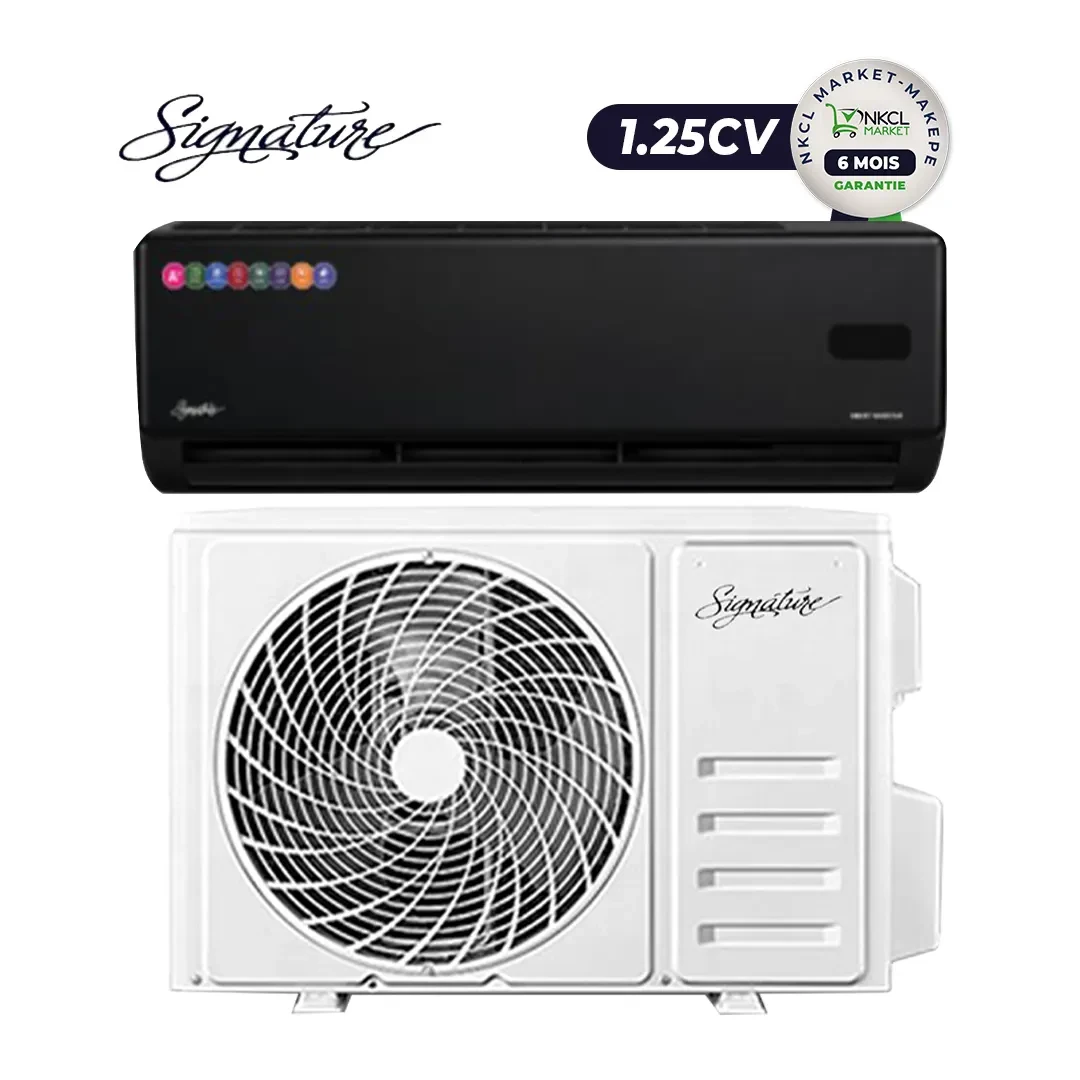 Climatiseur - Slipt SIGNATURE - 1.25 CV - SGMAC-BL-SMARTINV - 09K - 9000 BTU - Avec option WIFI Intergré - NOIR - Garantie 06 mois