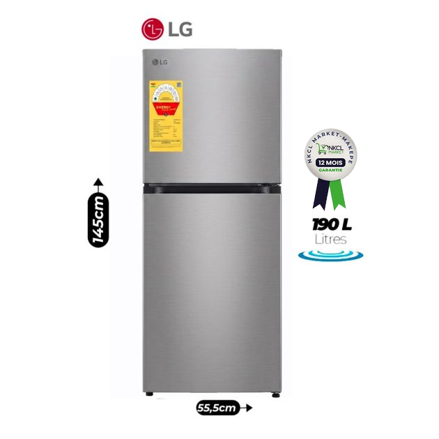 refrigerateur-double-portes-lg-gcfb195pqcf-190-litres-smart-inverter-fast-cooling-clayettes-en-verre-trempe-silver-garantie-12-mois-7877