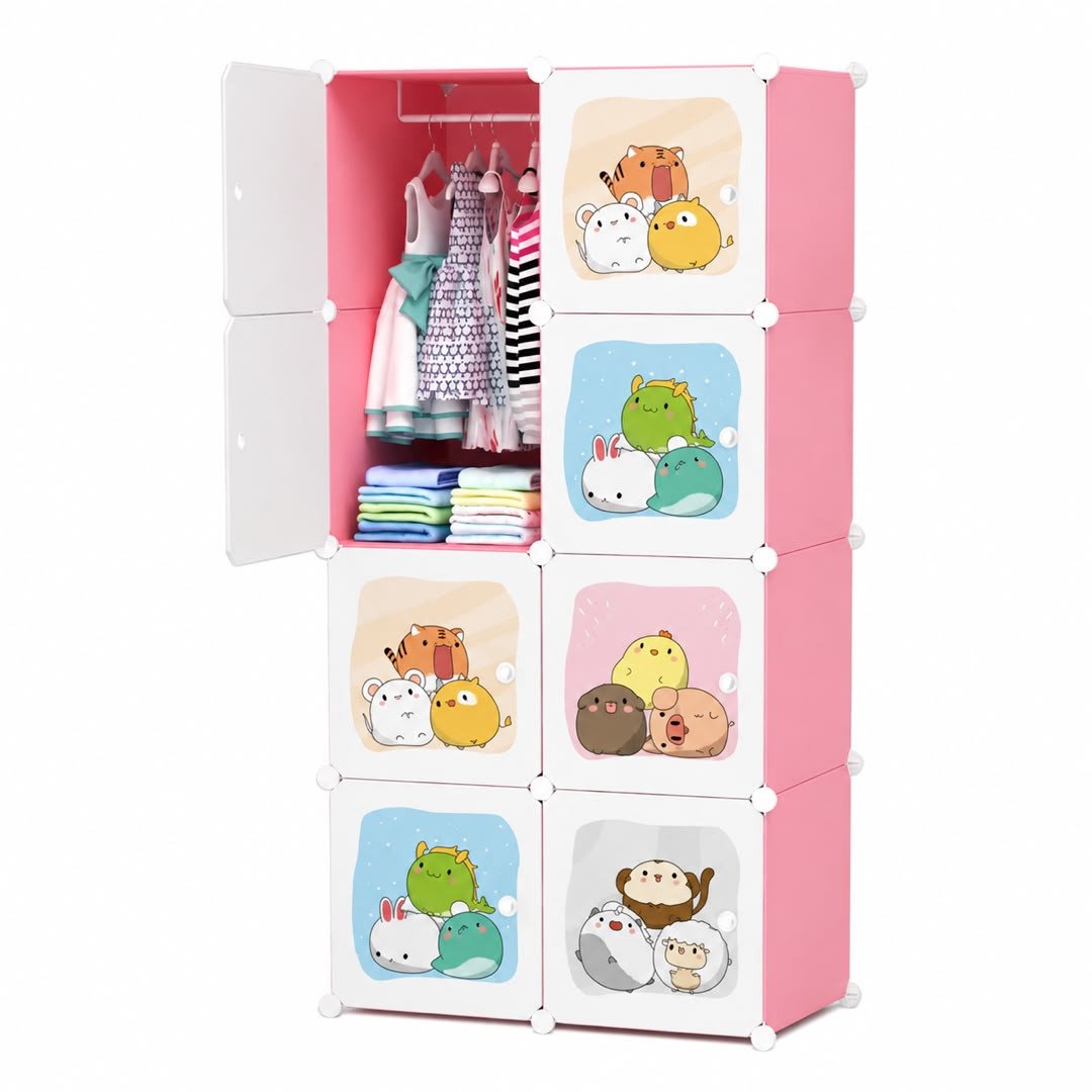armoire-modulaire-enfant-8-cubes-rose-animaux-kawaii-8182