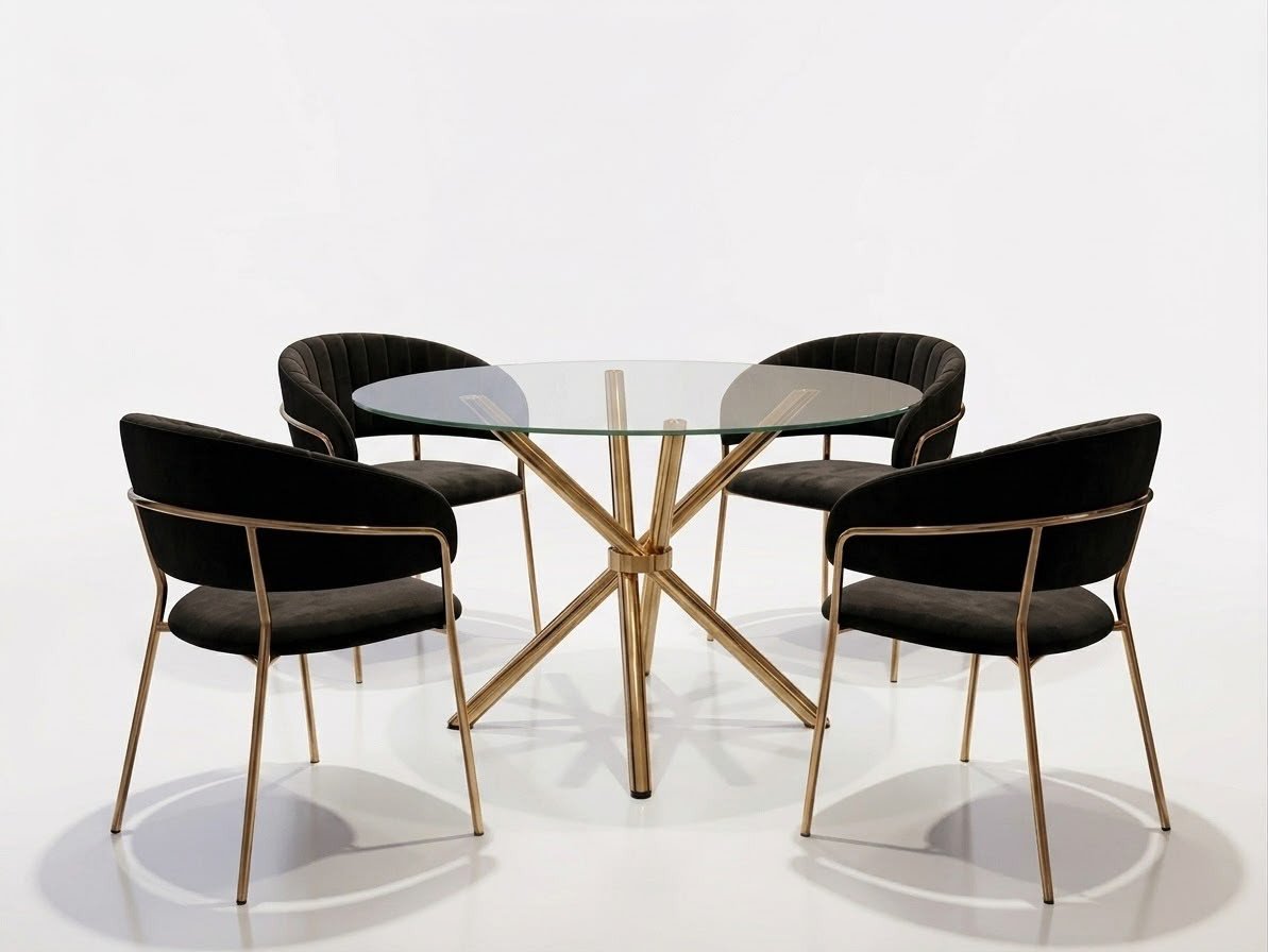 ensemble-table-a-manger-ronde-et-4-chaises-plateau-verre-velours-noir-8522