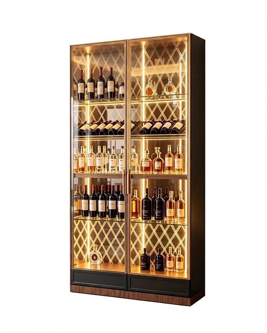 armoire-a-vin-vitree-avec-fond-treillis-dore-lumineux-8721