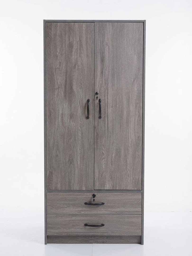 armoire-2-portes-2-tiroirs-effet-bois-grise-fermeture-a-cle-8728
