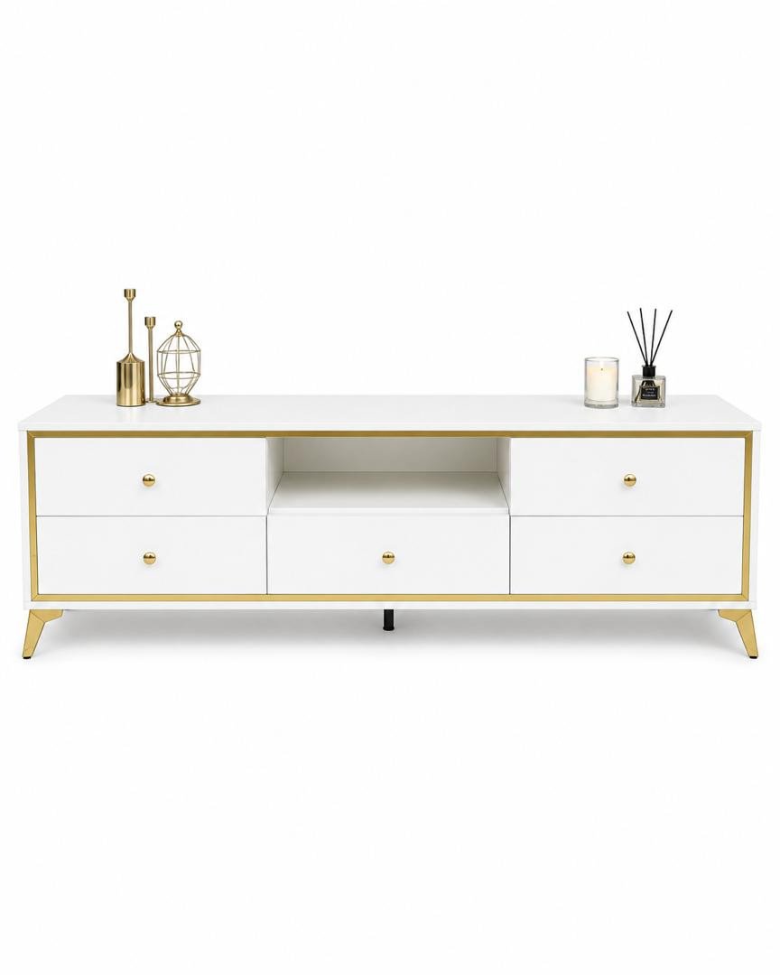 meuble-tv-blanc-borde-or-5-tiroirs-8748